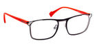 J.F. Rey® JF2890 Rectangle Eyeglasses - Black Satin/Ruthenium Shiny