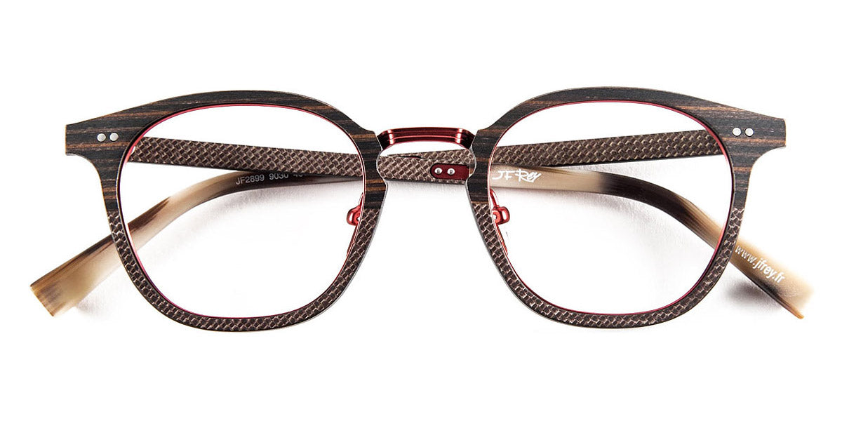 J.F. Rey® JF2899 JFR JF2899 9030 48 - 9030 Wood/Fiber Glass Brown/Red Eyeglasses