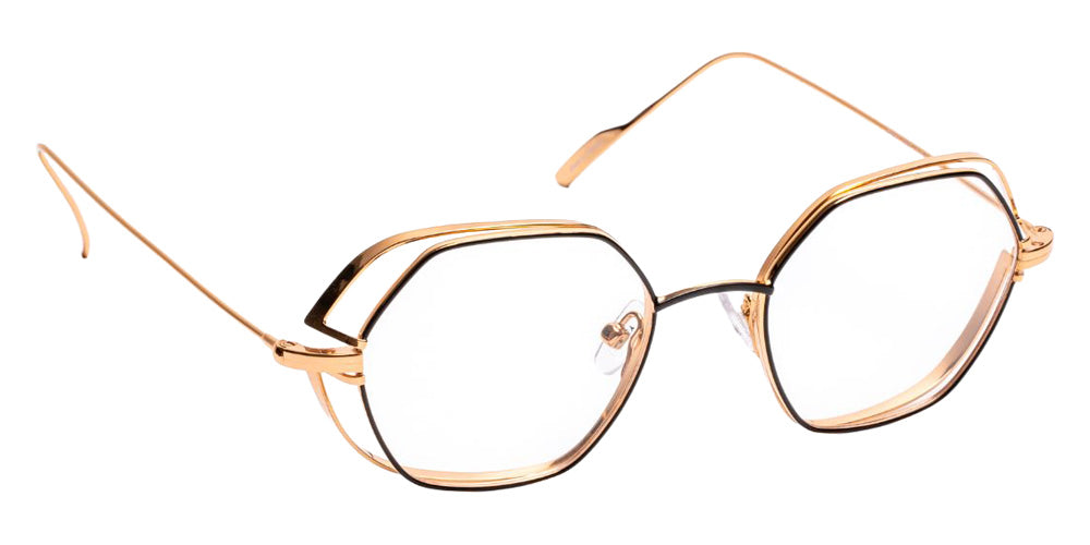 J.F. Rey® JF2923 Geometric Eyeglasses - Black/Rose Gold Shiny