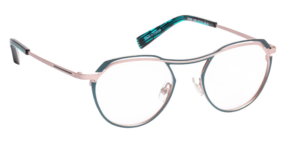 J.F. Rey® JF2955 Round Eyeglasses - Teal Blue/Rose Gold