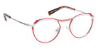 J.F. Rey® JF2955 Round Eyeglasses - Red/Silver