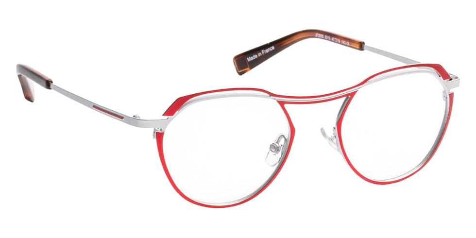 J.F. Rey® JF2955 Round Eyeglasses - Red/Silver