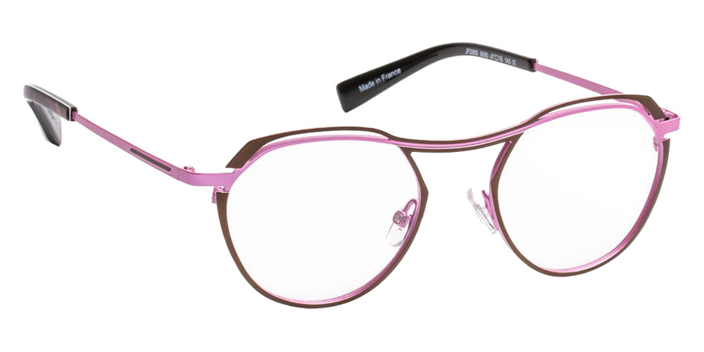 J.F. Rey® JF2955 Round Eyeglasses - Brown/Powder Pink