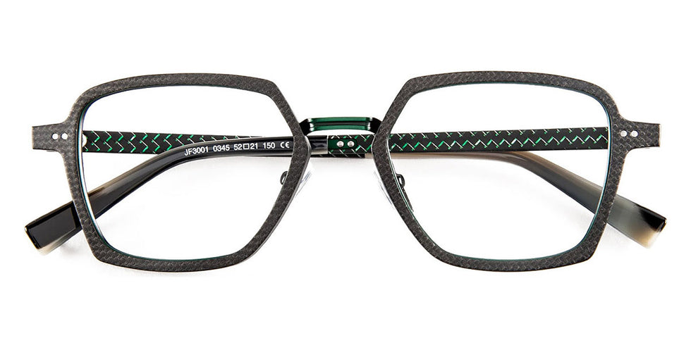 J.F. Rey® JF3001 JFR JF3001 0345 52 - 0345 Carbon/Brushed Green Eyeglasses