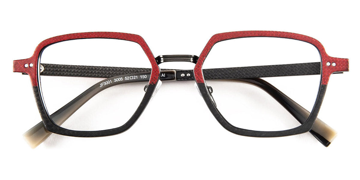 J.F. Rey® JF3001 JFR JF3001 3005 52 - 3005 Fiber Glasses Red/Carbon/Gunmetal Eyeglasses
