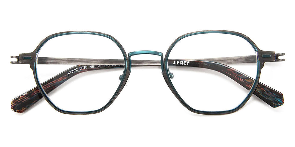 J.F. Rey® JF3022 JFR JF3022 0028 48 - 0028 Black Brushed/Blue Turquoise Eyeglasses