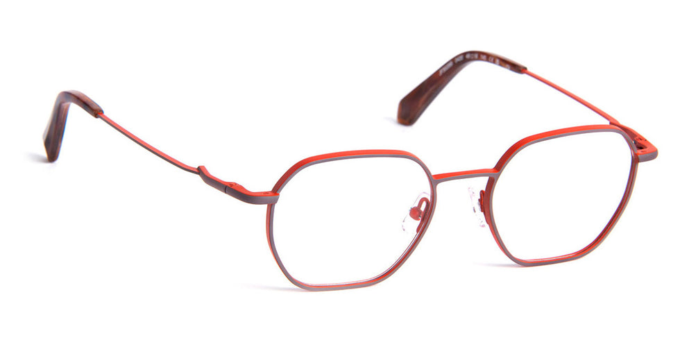 J.F. Rey® JF3028 JFR JF3028 b0430 49 - B0430 B 0430 Grey Gun / Red Eyeglasses