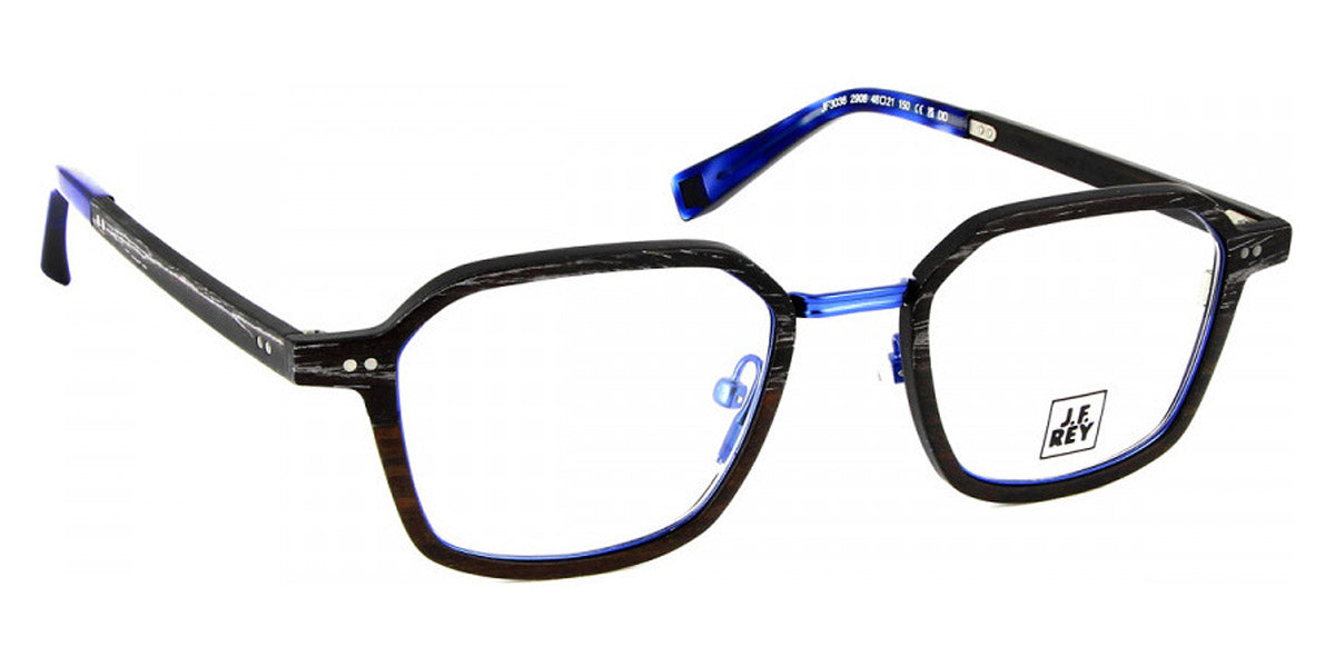 J.F. Rey® JF3038 JFR JF3038 2908 48 - 2908 Black Wood/Blue Eyeglasses