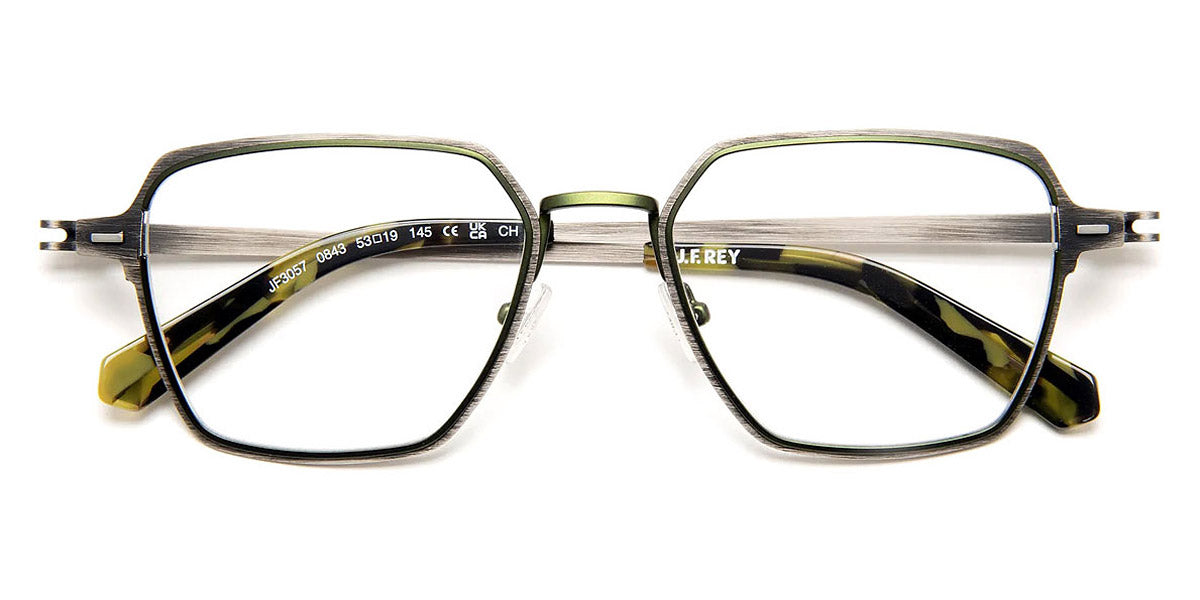 J.F. Rey® JF3057 JFR JF3057 0843 53 - 0843 Brushed Black/Green Eyeglasses