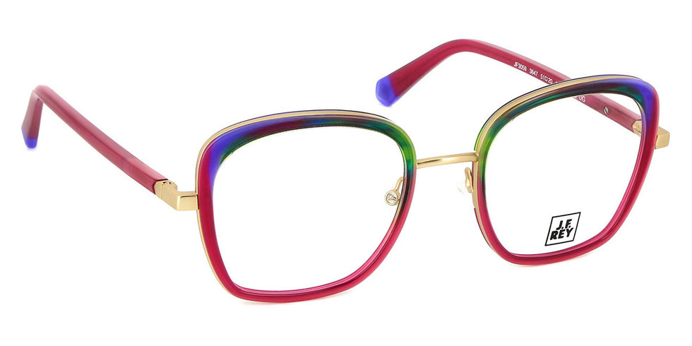 J.F. Rey® JF3059 JFR JF3059 3847 51 - 3847 Red/Green/Gold Eyeglasses