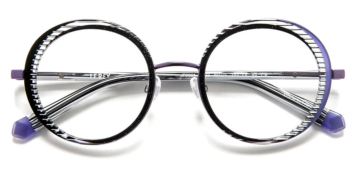 J.F. Rey® JF3061 JFR JF3061 0823 49 - 0823 Stripes Black/Purple Eyeglasses
