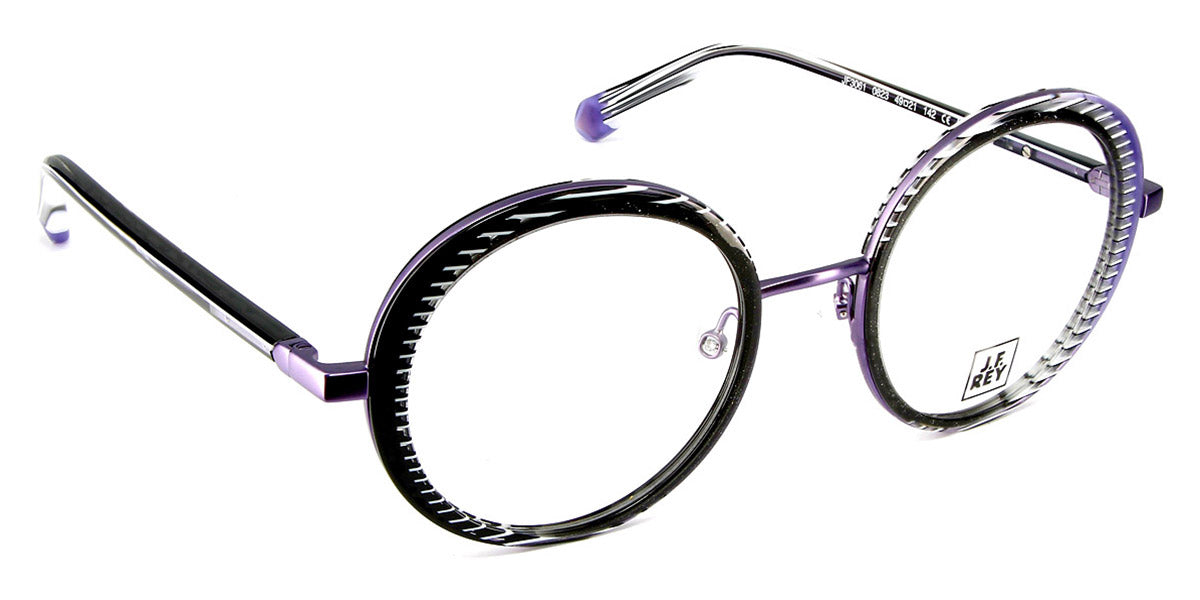 J.F. Rey® JF3061 JFR JF3061 0823 49 - 0823 Stripes Black/Purple Eyeglasses