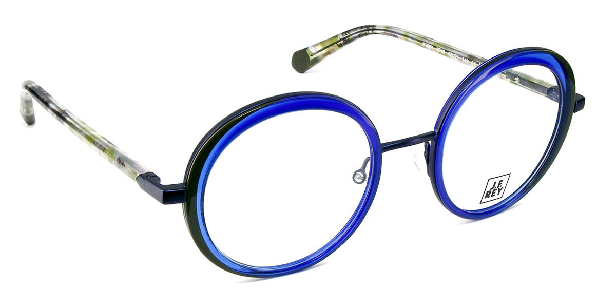 J.F. Rey® JF3061 JFR JF3061 2743 49 - 2743 Blue/Khaki/Flower Eyeglasses