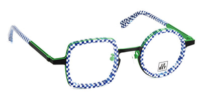 J.F. Rey® JF3062 JFR JF3062 0025 43 - 0025 Black/Blue Checkerboard Eyeglasses
