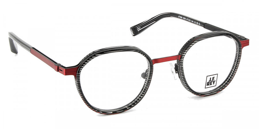 J.F. Rey® JF3066 JFR JF3066 3000 47 - 3000 Stripes Black/Red Eyeglasses
