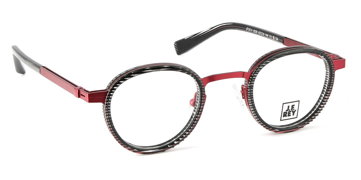 J.F. Rey® JF3074 JFR JF3074 0530 43 - 0530 Black/Burgundy Eyeglasses