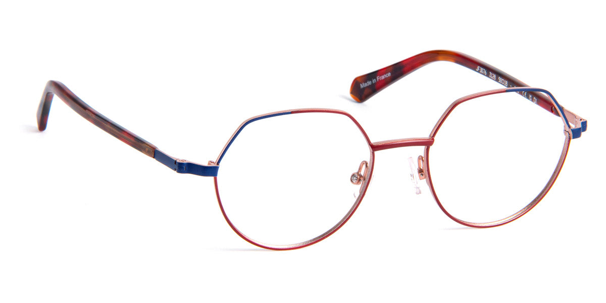 J.F. Rey® JF3076 JFR JF3076 3128 50 - 3128 Dark Cherry / Blue Dark Eyeglasses