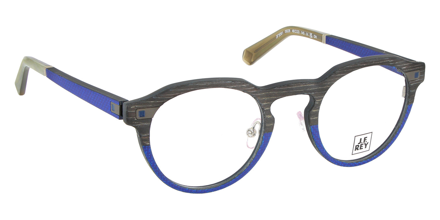 J.F. Rey® JF3081 JFR JF3081 0028 48 - Grey Wood/Fiber Glasses And Alu Blue Eyeglasses