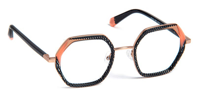 J.F. Rey® JF3102 JFR JF3102 0083 49 - 0083 Black Glitter/Orange/Pink Gold Eyeglasses