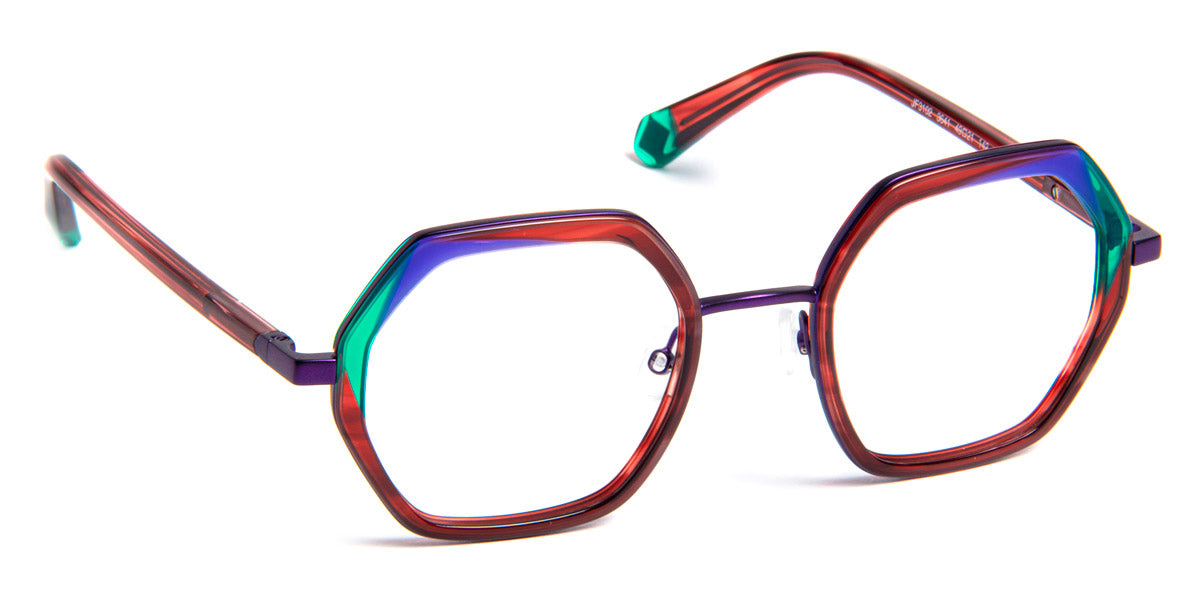J.F. Rey® JF3102 JFR JF3102 3641 49 - 3641 Burgundy/Green/Blue Eyeglasses