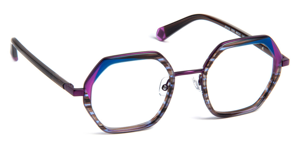 J.F. Rey® JF3102 JFR JF3102 7570 49 - 7570 Stripes Purple/Brown/Blue Eyeglasses