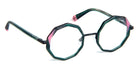J.F. Rey® JF3103 JFR JF3103 4781 46 - 4781 Green Horn/Stripes Black/Pink Eyeglasses