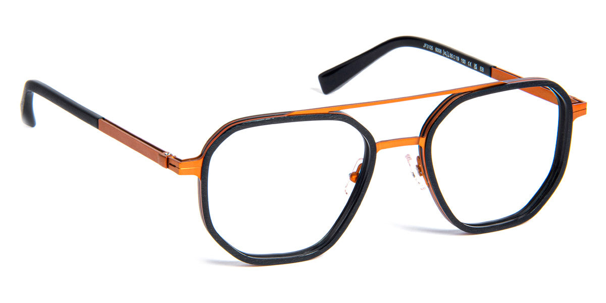 J.F. Rey® JF3105 JFR JF3105 6008 55 - 6008 Brushed Black/Orange Eyeglasses