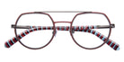 J.F. Rey® JF3112 Aviator Eyeglasses - Red/Ruthenium