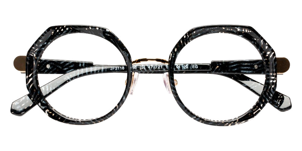 J.F. Rey® JF3118 JFR JF3118 0055 47 Eyeglasses - Bla Glitter/Shiny Gold
