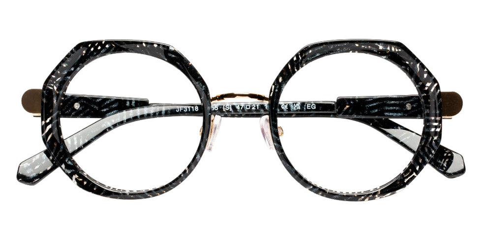 J.F. Rey® JF3118 JFR JF3118 0055 47 Eyeglasses - Bla Glitter/Shiny Gold