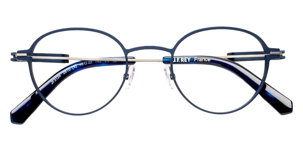 J.F. Rey® JF3124 JFR JF3124 2810 48 Eyeglasses - Blue Matte/Silver