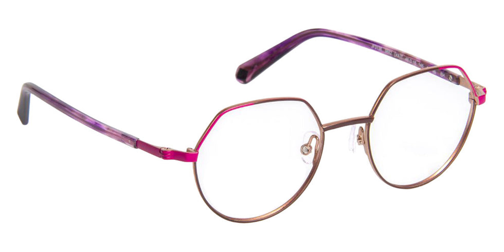 J.F. Rey® JF3136 Geometric Eyeglasses - Brown/Purple/Rose Gold