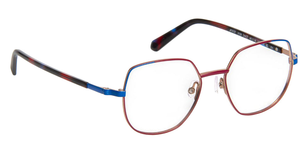 J.F. Rey® JF3137 Geometric Eyeglasses - Plum/Blue/Rose Gold