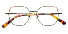 J.F. Rey® JF3137 Geometric Eyeglasses - Green/Red/Satin Gold