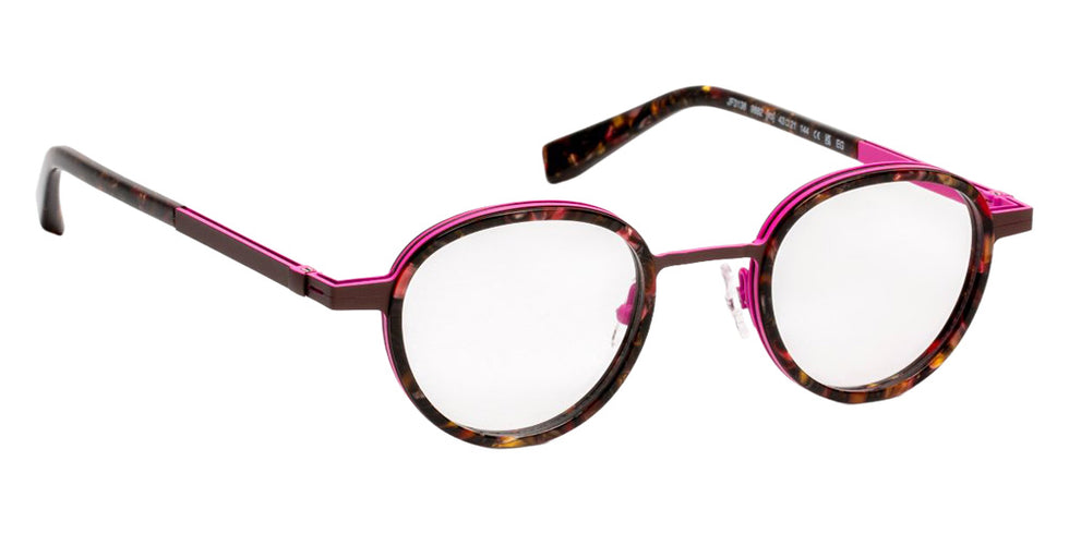 J.F. Rey® JF3138 Round Eyeglasses - Brown Pearly/Brown/Fuchsia