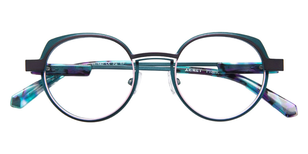 J.F. Rey® JF3139 Round Eyeglasses - Plum/Teal