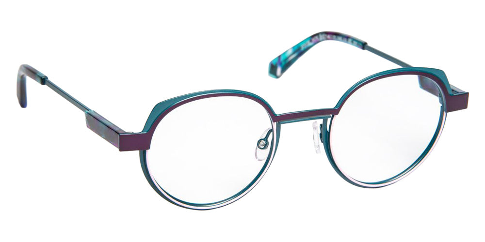 J.F. Rey® JF3139 Round Eyeglasses - Plum/Teal