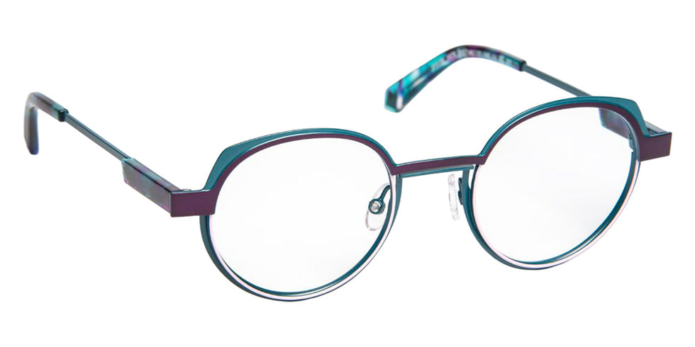 J.F. Rey® JF3139 Round Eyeglasses - Plum/Teal