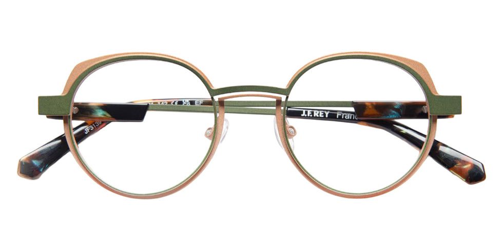 J.F. Rey® JF3139 Round Eyeglasses - Khaki/Gold