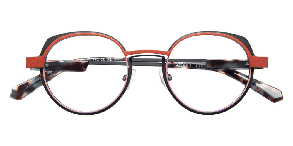 J.F. Rey® JF3139 Round Eyeglasses - Coral/Black