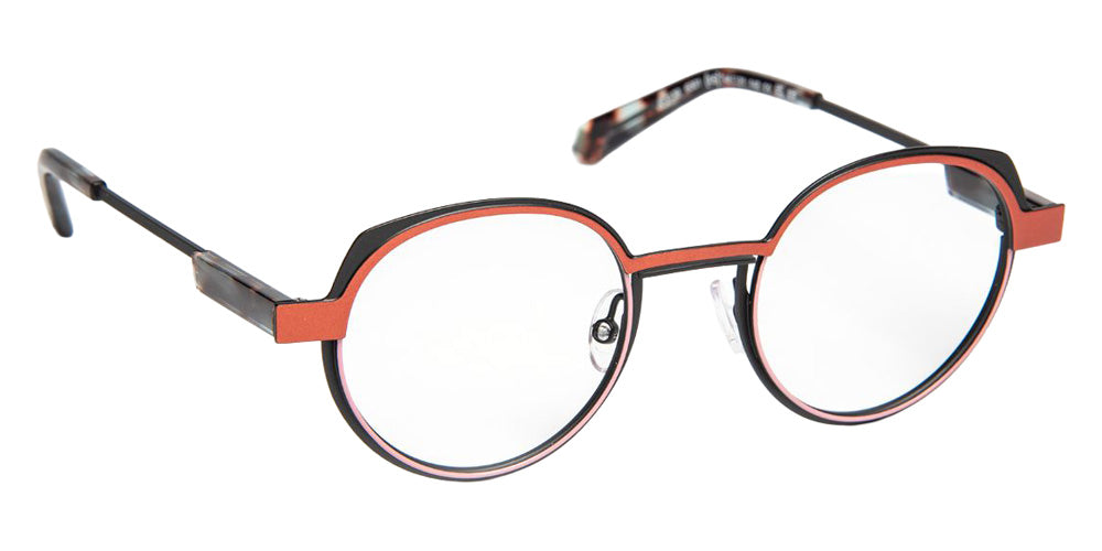 J.F. Rey® JF3139 Round Eyeglasses - Coral/Black