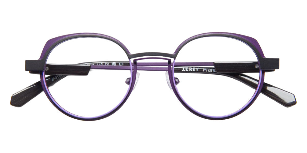 J.F. Rey® JF3139 Round Eyeglasses - Plum/Blue Night