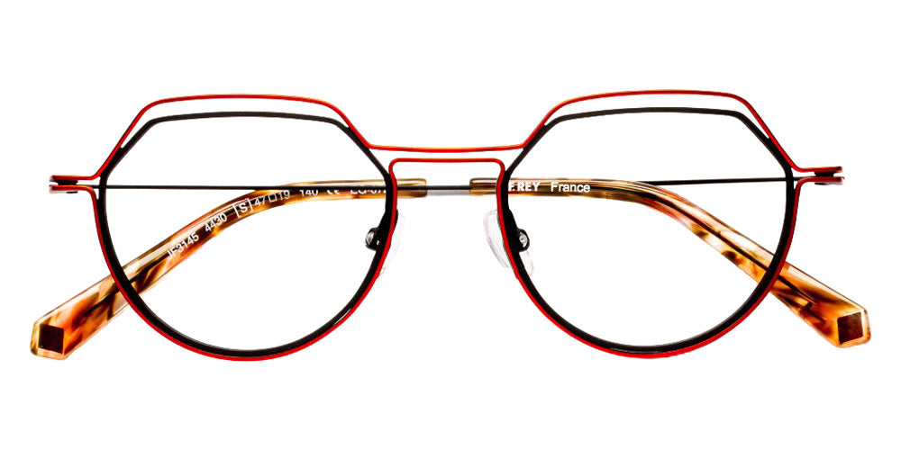 J.F. Rey® JF3145 Geometric Eyeglasses - Green/Red
