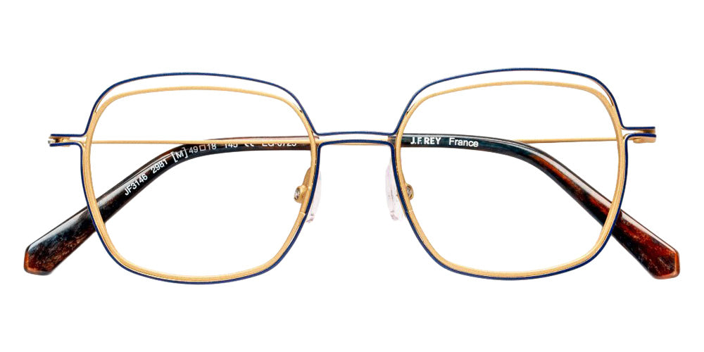 J.F. Rey® JF3146 Square Eyeglasses - Gold/Blue