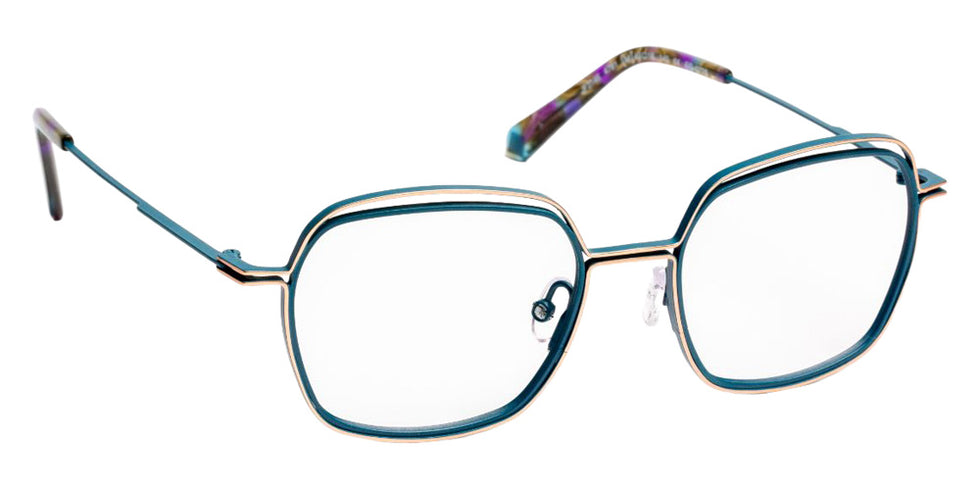 J.F. Rey® JF3146 Square Eyeglasses - Green Peacock/Pastel Pink