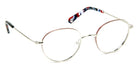 J.F. Rey® Alexis JFR Alexis 1330 50 - 1330 Shiny Silver/Burgundy Eyeglasses