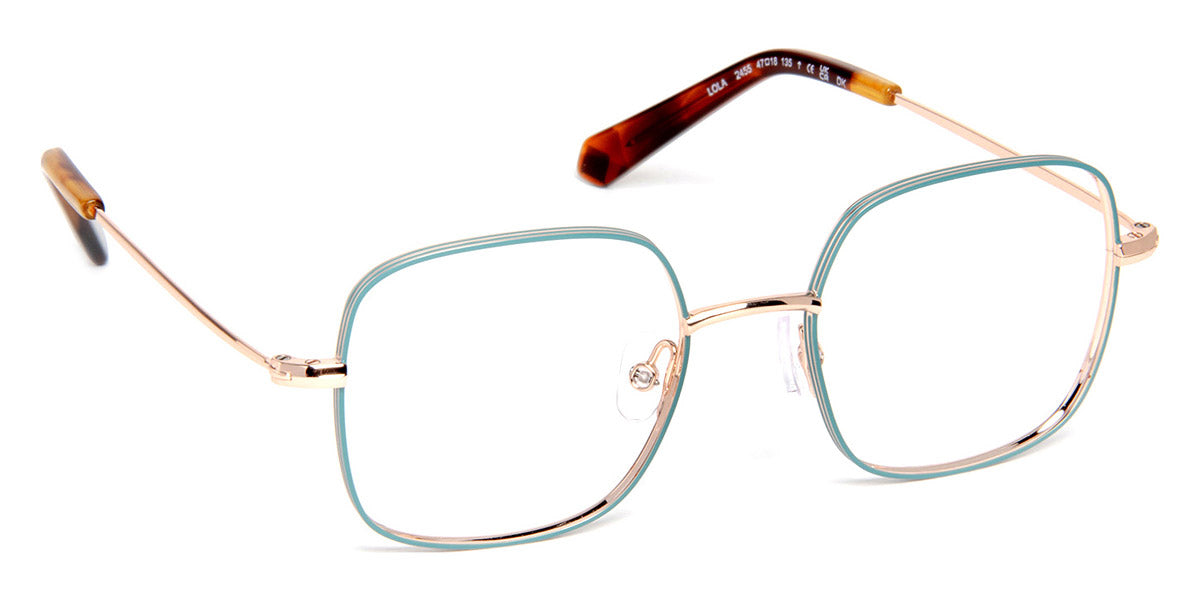 J.F. Rey® Lola Kids JFR Lola 2455 47 - 2455 Turquoise/Shiny Pink Gold Eyeglasses