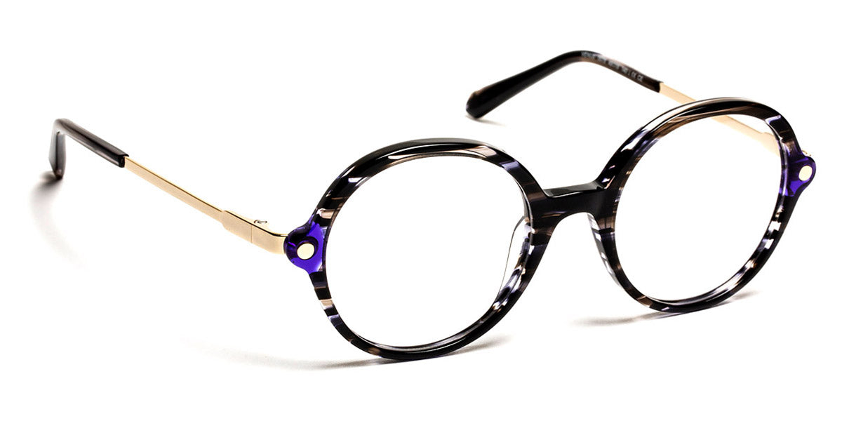 J.F. Rey® Venus JFR Venus 0078 49 - 0078 Stripe Black/Dark Purple Eyeglasses