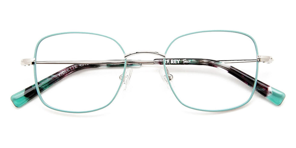 J.F. Rey® Violette JFR Violette 4010 46 - 4010 Green/Shiny Silver Eyeglasses
