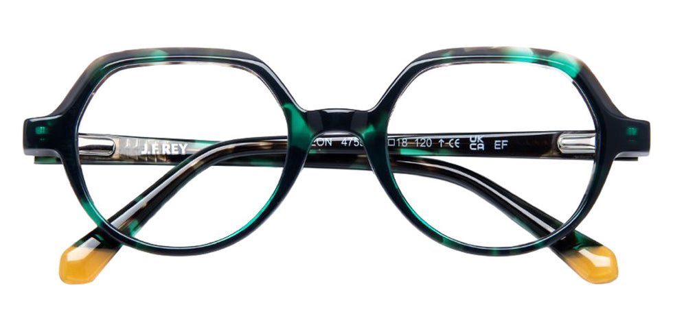 J.F. Rey® Leon Round Eyeglasses - Tortoiseshell Green
